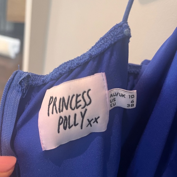 Blue Ruched mini dress, fully lined. - Picture 6 of 10